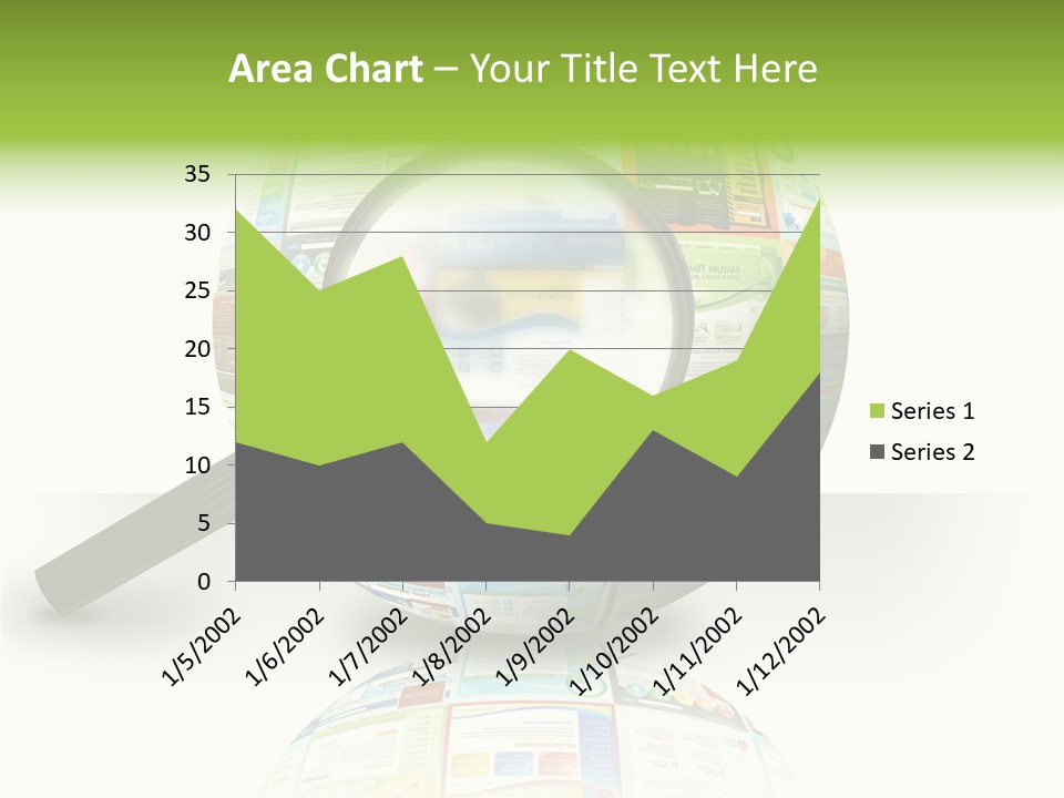 A Magnifying Glass On Top Of A Colorful Globe PowerPoint Template