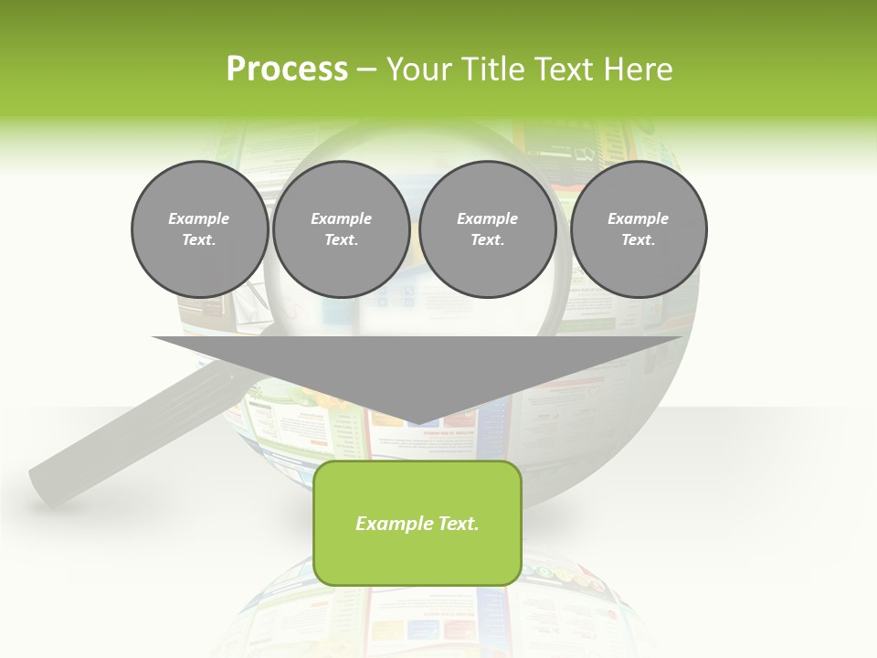 A Magnifying Glass On Top Of A Colorful Globe PowerPoint Template