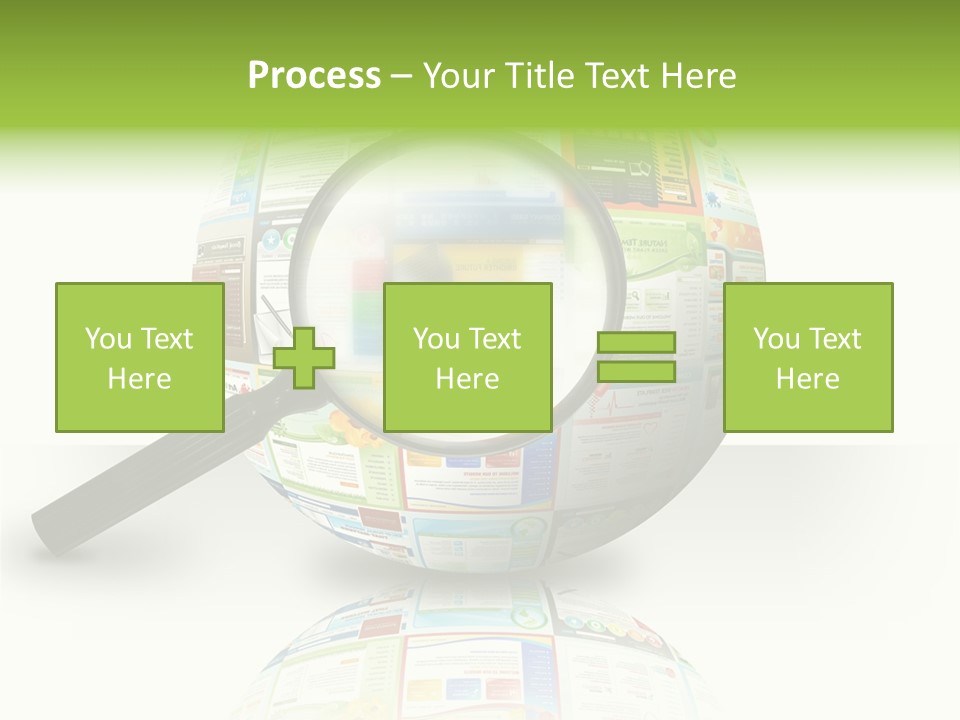 A Magnifying Glass On Top Of A Colorful Globe PowerPoint Template