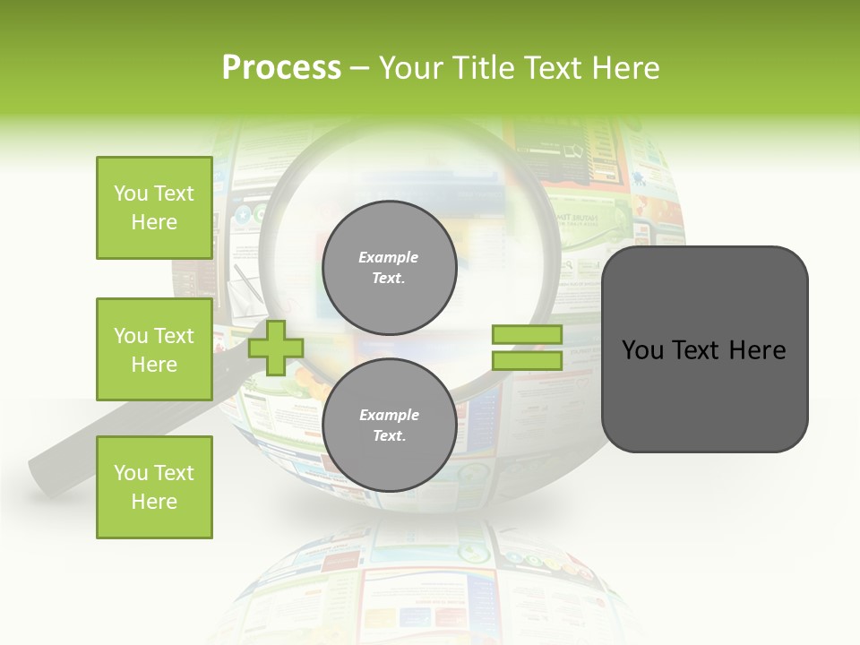 A Magnifying Glass On Top Of A Colorful Globe PowerPoint Template