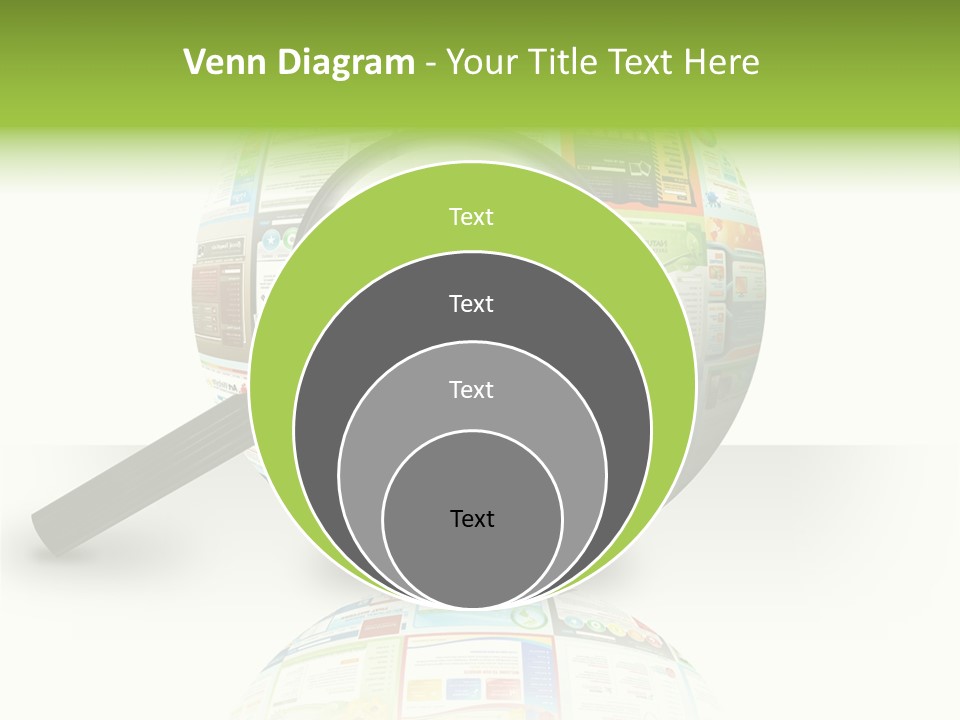 A Magnifying Glass On Top Of A Colorful Globe PowerPoint Template