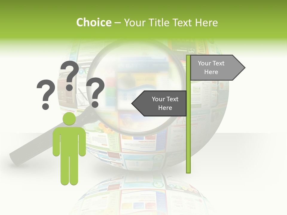 A Magnifying Glass On Top Of A Colorful Globe PowerPoint Template