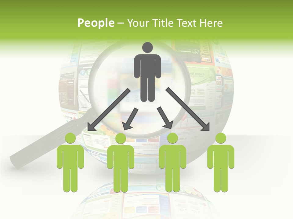 A Magnifying Glass On Top Of A Colorful Globe PowerPoint Template