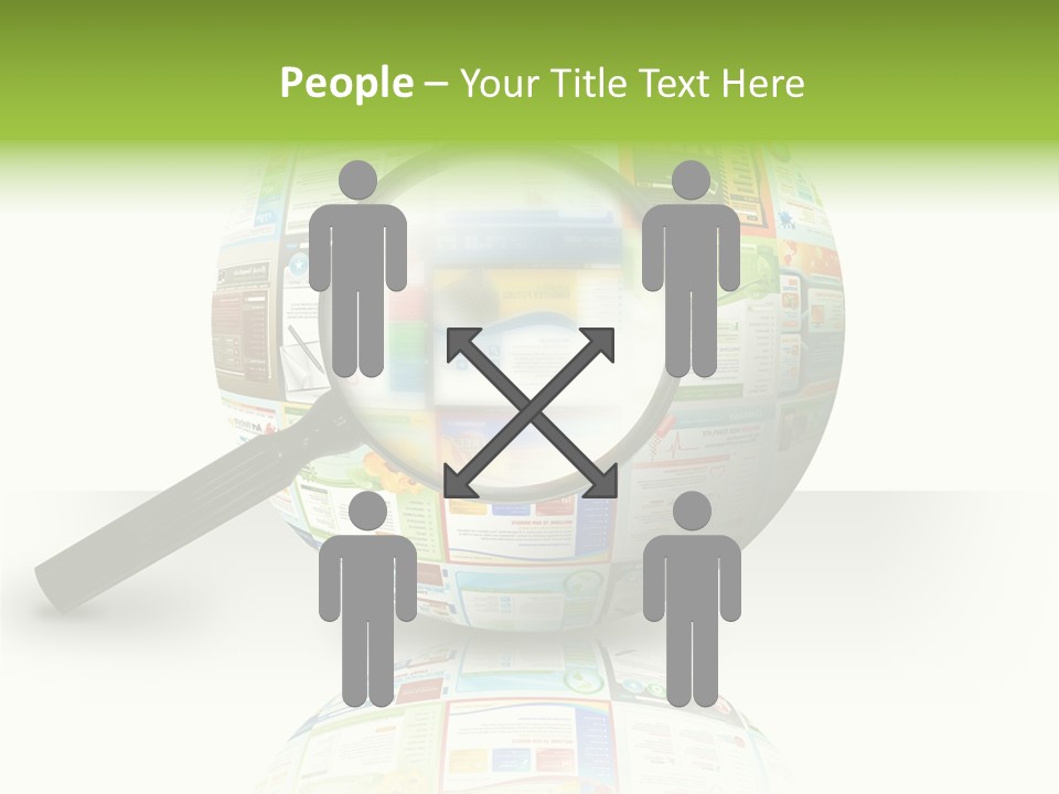 A Magnifying Glass On Top Of A Colorful Globe PowerPoint Template