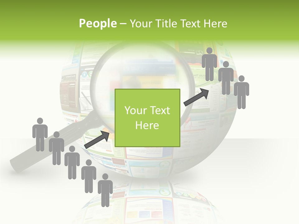 A Magnifying Glass On Top Of A Colorful Globe PowerPoint Template