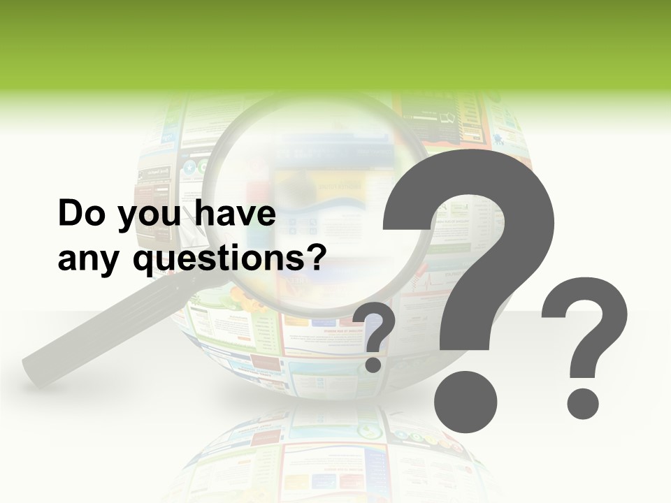 A Magnifying Glass On Top Of A Colorful Globe PowerPoint Template