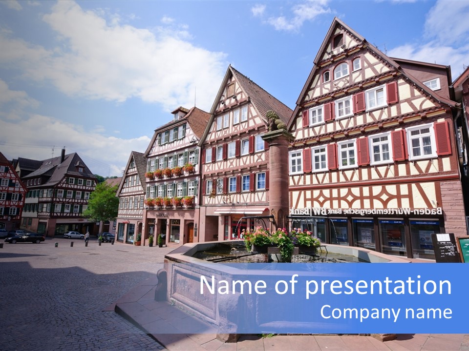 Calw Fountain Germany PowerPoint Template