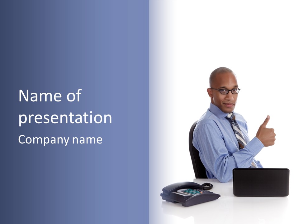 Glasses Net Man PowerPoint Template