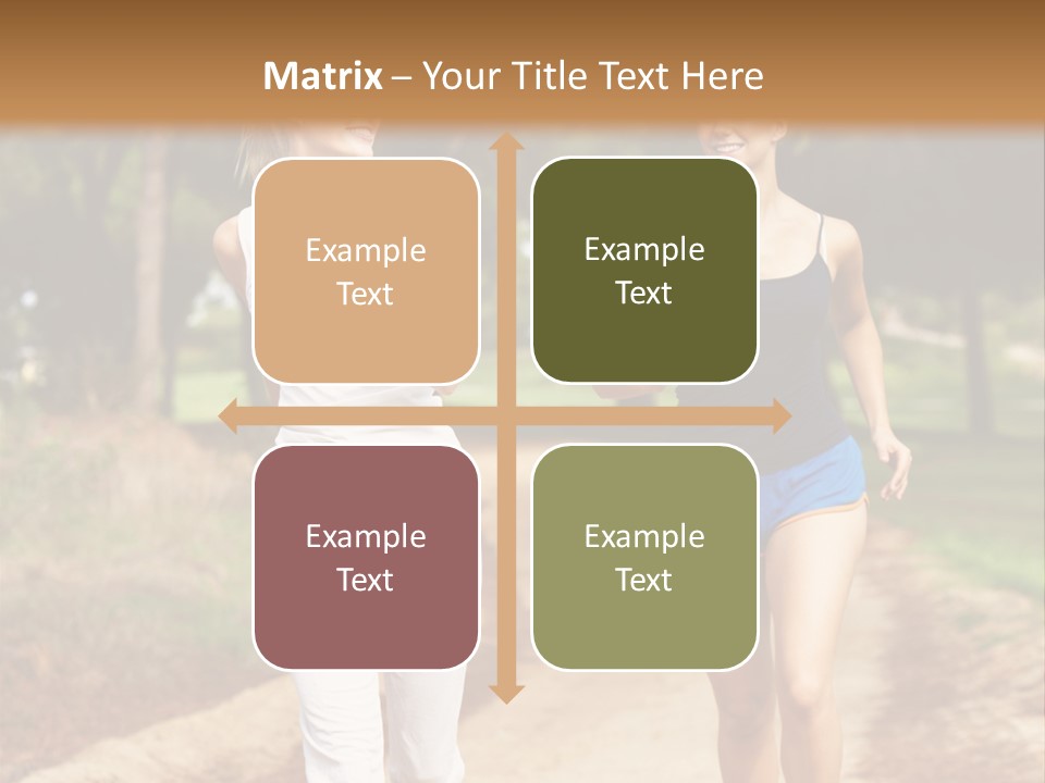 Two Women Health Friends PowerPoint Template