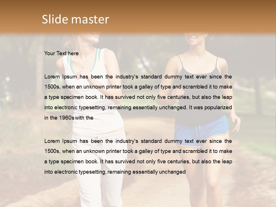 Two Women Health Friends PowerPoint Template