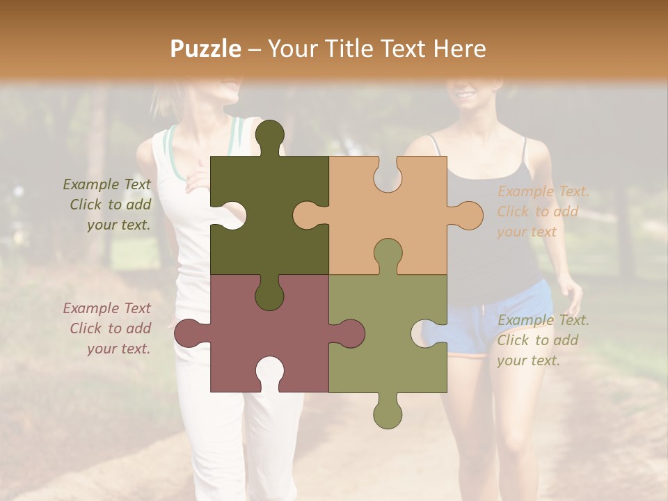 Two Women Health Friends PowerPoint Template