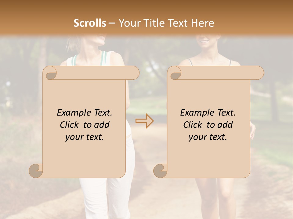 Two Women Health Friends PowerPoint Template