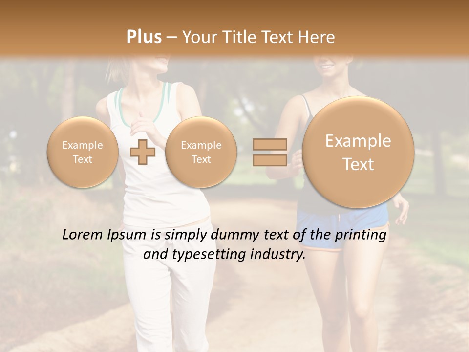 Two Women Health Friends PowerPoint Template