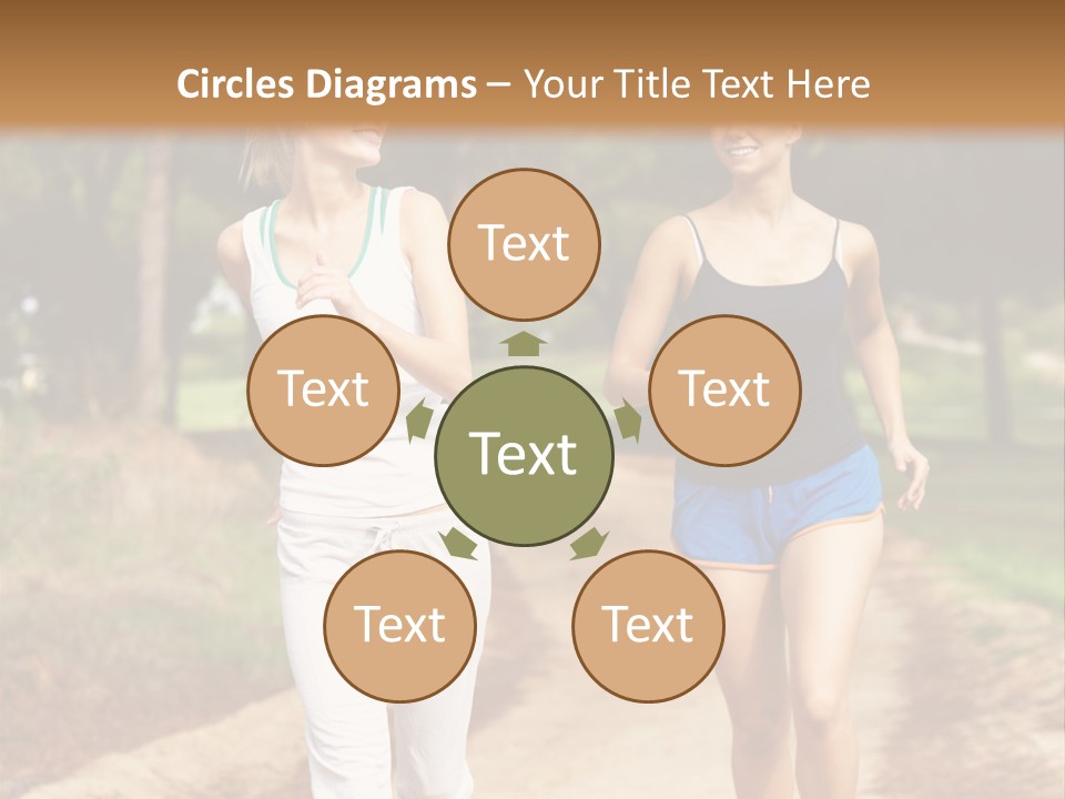 Two Women Health Friends PowerPoint Template