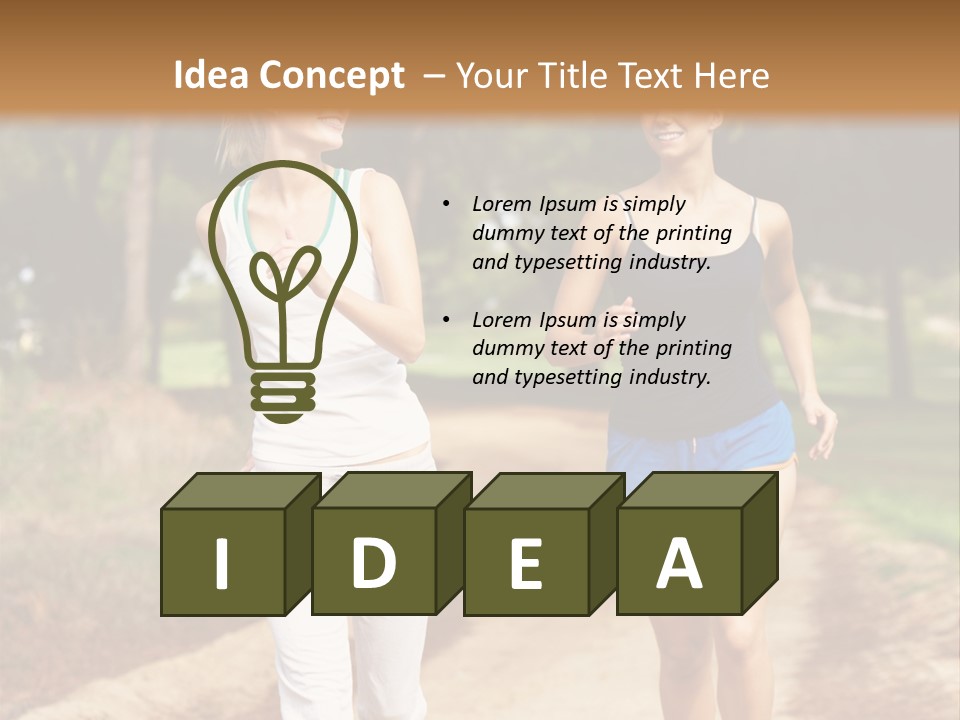 Two Women Health Friends PowerPoint Template