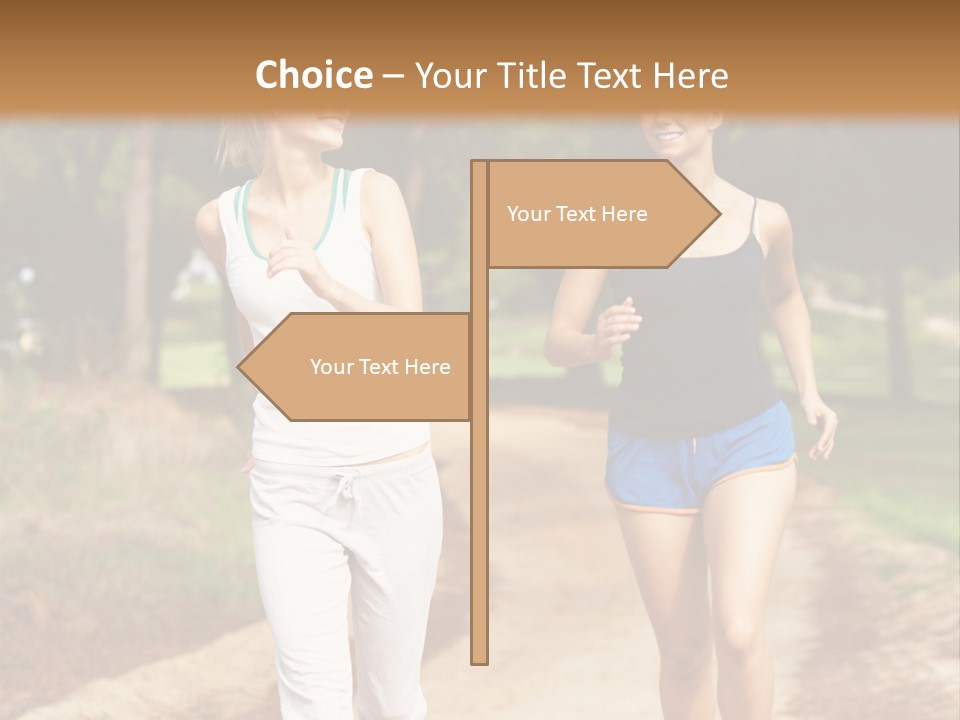 Two Women Health Friends PowerPoint Template