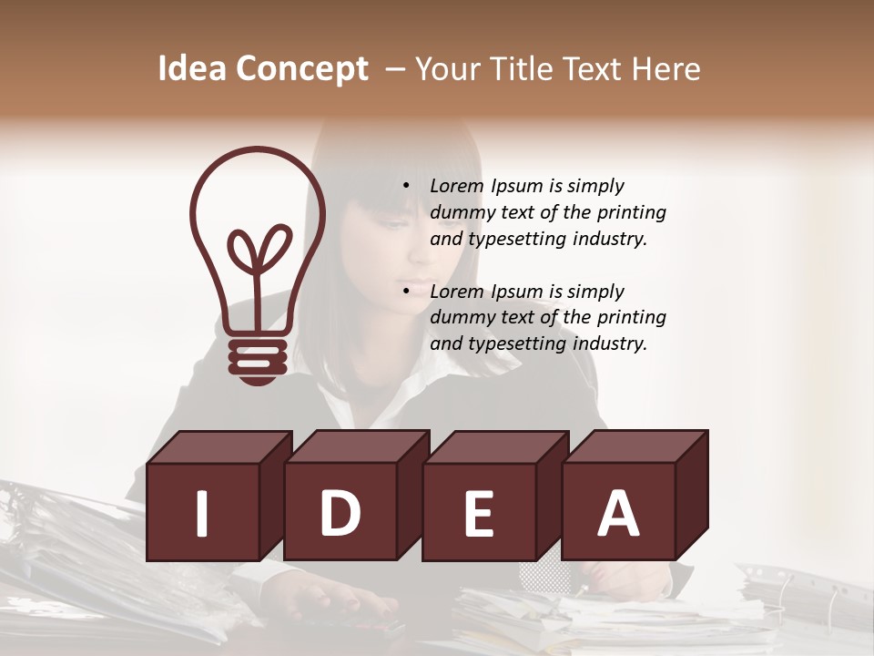 Brunette Banking  PowerPoint Template