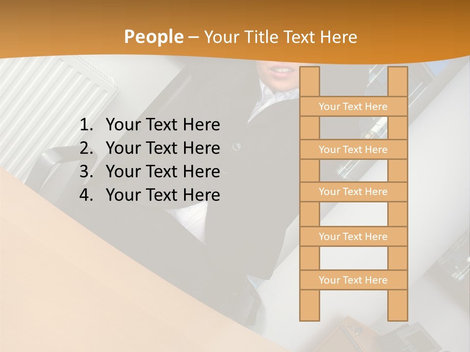 Sitting Stretching Business PowerPoint Template