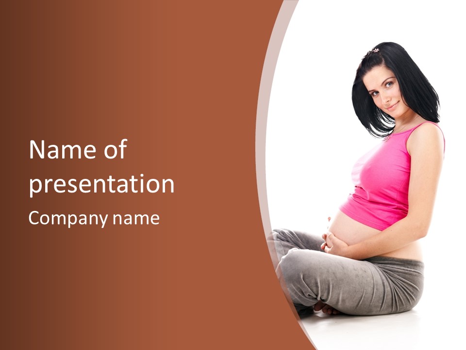 Child Looking Abdomen PowerPoint Template