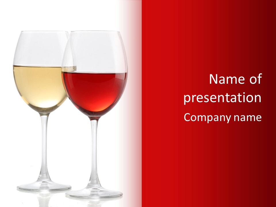 Glass White Wine Red Wine PowerPoint Template