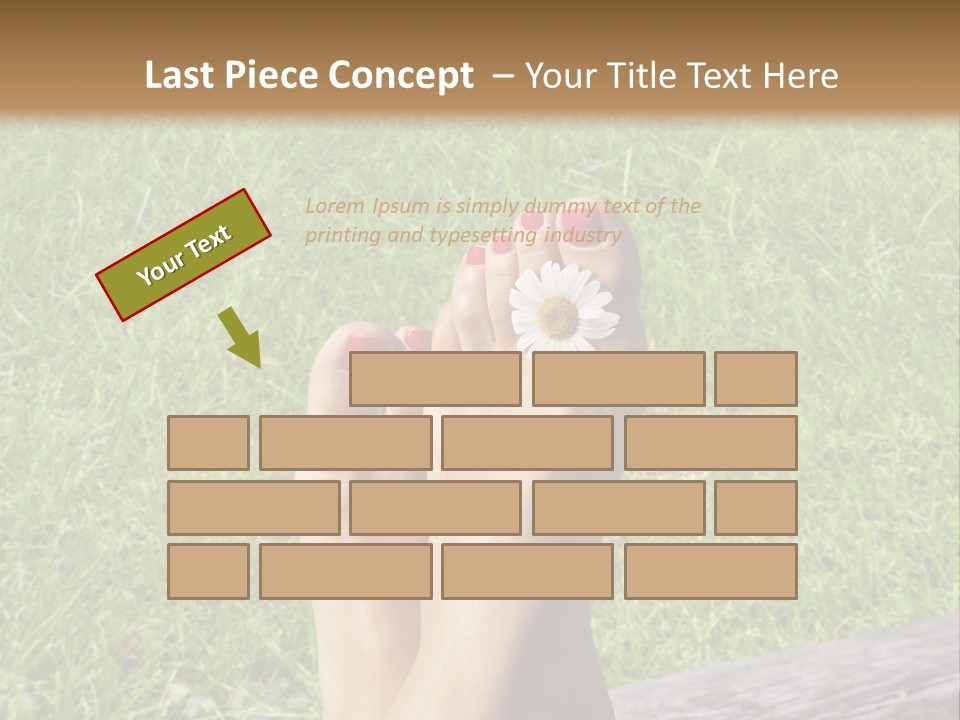 A Woman's Feet With Red Nail Polish And A Flower On Her Toe PowerPoint Template