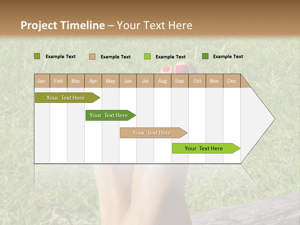 A Woman's Feet With Red Nail Polish And A Flower On Her Toe PowerPoint Template
