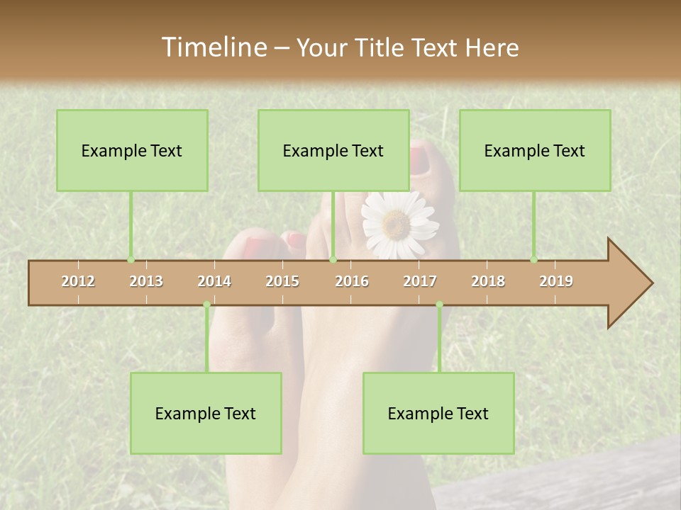 A Woman's Feet With Red Nail Polish And A Flower On Her Toe PowerPoint Template