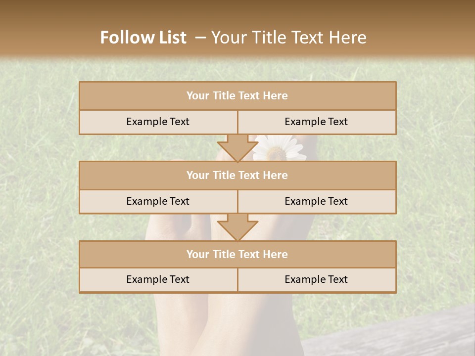A Woman's Feet With Red Nail Polish And A Flower On Her Toe PowerPoint Template