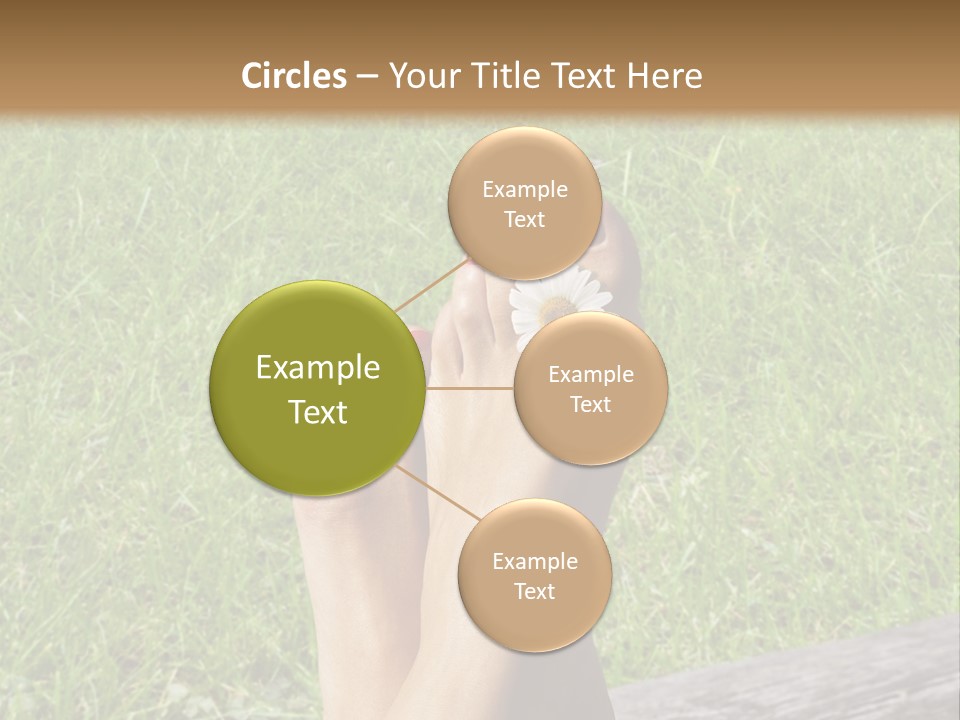 A Woman's Feet With Red Nail Polish And A Flower On Her Toe PowerPoint Template