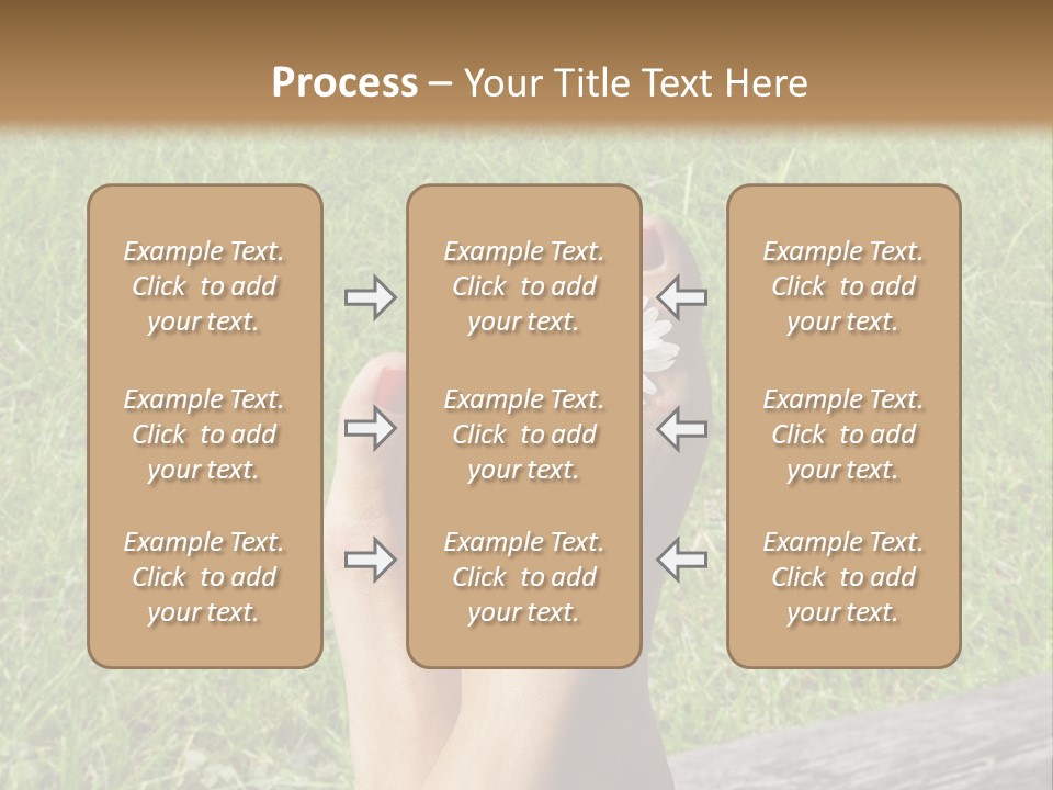 A Woman's Feet With Red Nail Polish And A Flower On Her Toe PowerPoint Template
