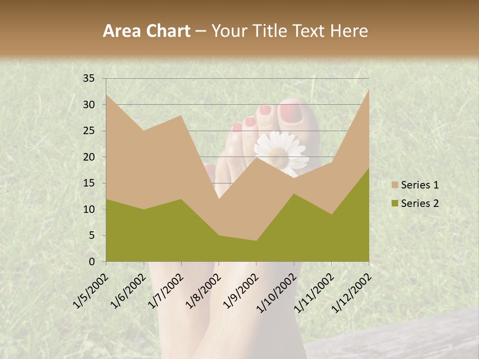 A Woman's Feet With Red Nail Polish And A Flower On Her Toe PowerPoint Template