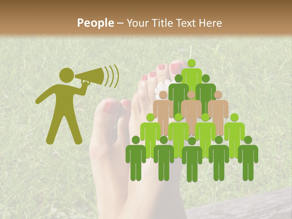 A Woman's Feet With Red Nail Polish And A Flower On Her Toe PowerPoint Template