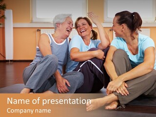 A Group Of People Sitting On Top Of A Yoga Mat PowerPoint Template