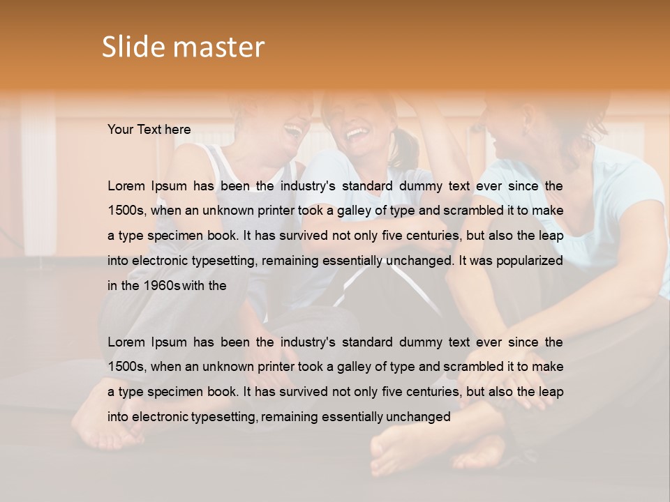 A Group Of People Sitting On Top Of A Yoga Mat PowerPoint Template