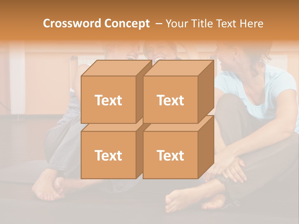 A Group Of People Sitting On Top Of A Yoga Mat PowerPoint Template