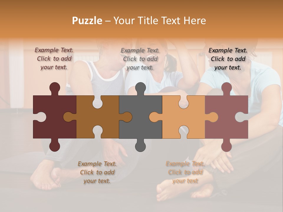 A Group Of People Sitting On Top Of A Yoga Mat PowerPoint Template