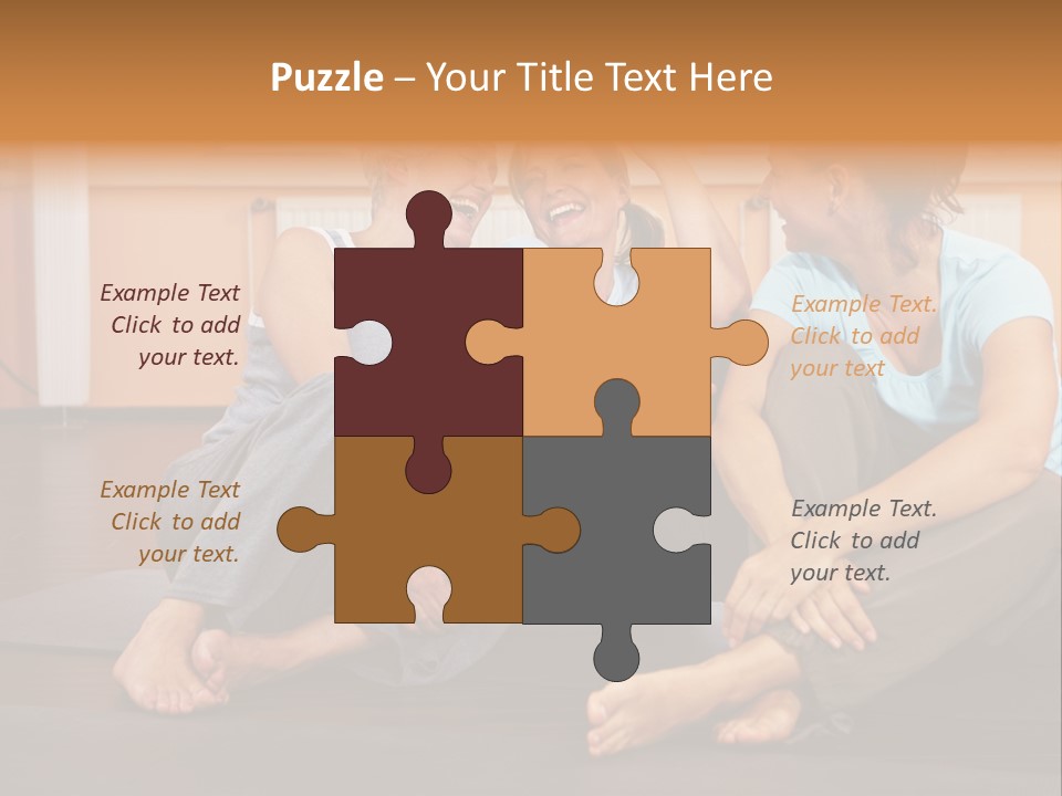 A Group Of People Sitting On Top Of A Yoga Mat PowerPoint Template