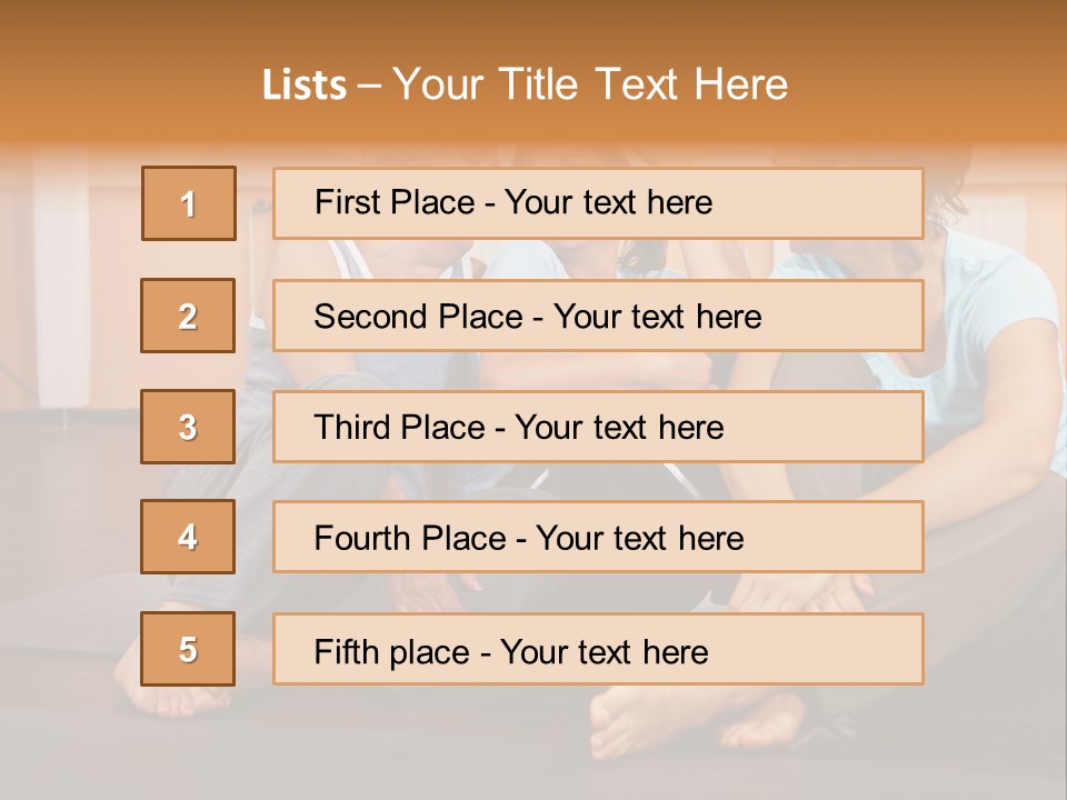 A Group Of People Sitting On Top Of A Yoga Mat PowerPoint Template