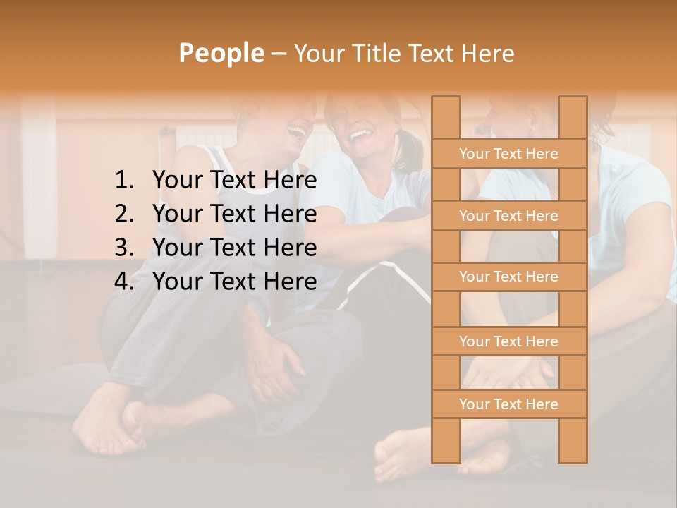 A Group Of People Sitting On Top Of A Yoga Mat PowerPoint Template