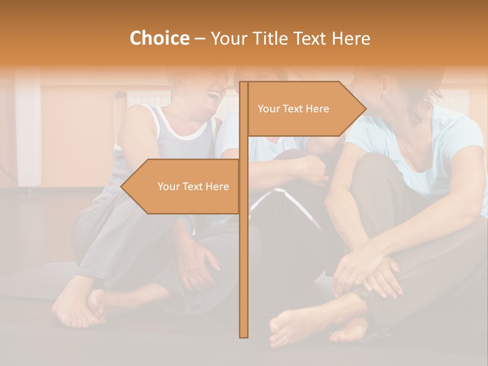 A Group Of People Sitting On Top Of A Yoga Mat PowerPoint Template
