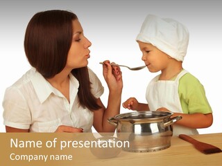 Woman Preparing Food PowerPoint Template