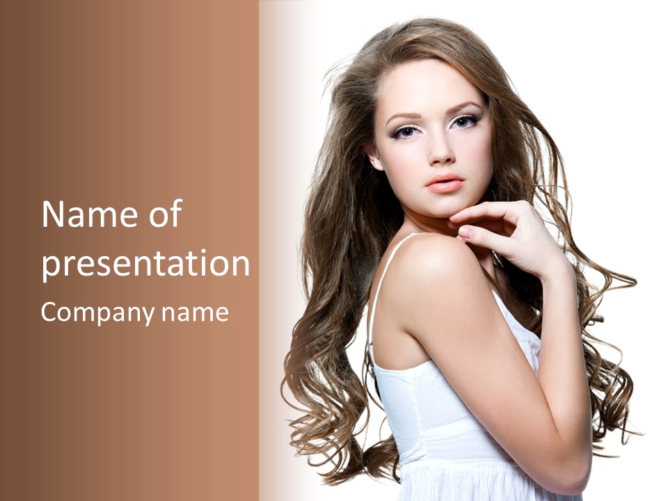 Curly Hair Teen PowerPoint Template