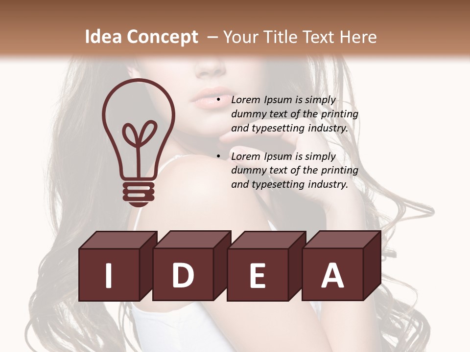 Curly Hair Teen PowerPoint Template