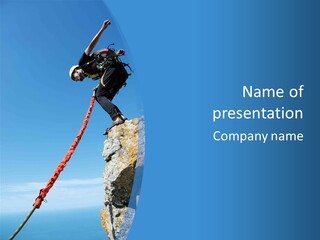 Diving Outdoors Bungee PowerPoint Template