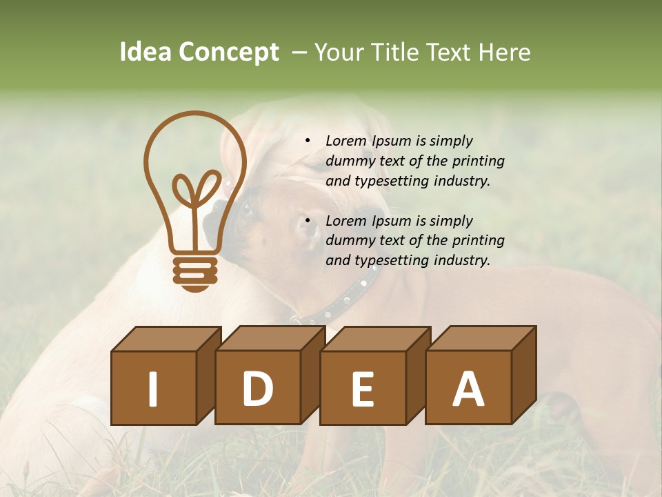 Puppy Grass Purebred PowerPoint Template