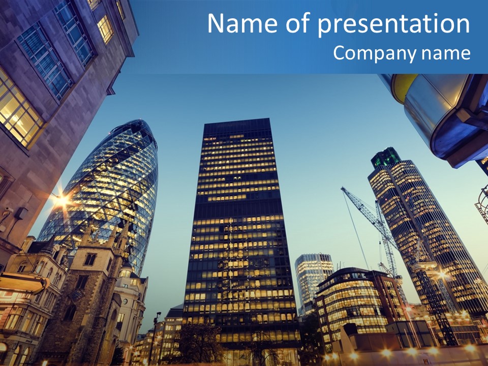 Built Tower City PowerPoint Template