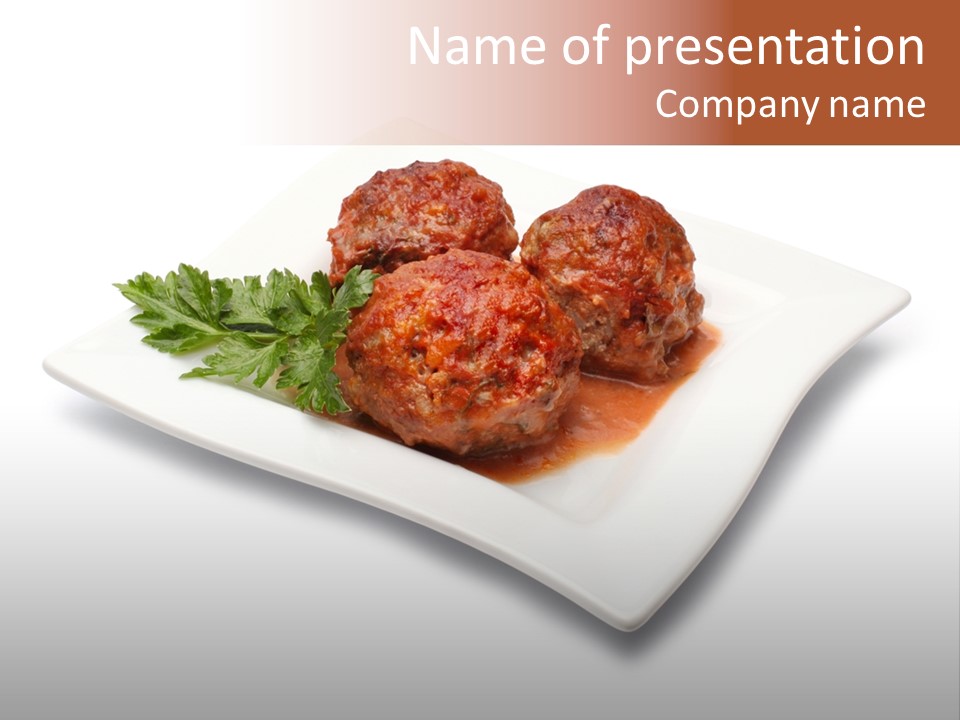Meaty Meatball Recipe PowerPoint Template
