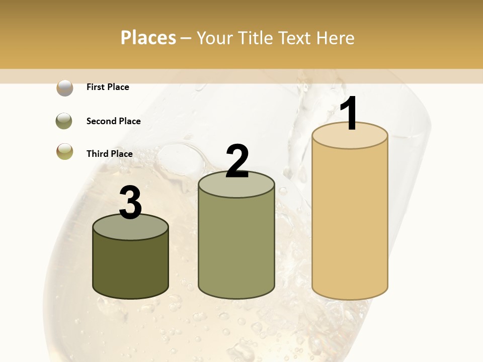 White Wine Splash Wineglass PowerPoint Template