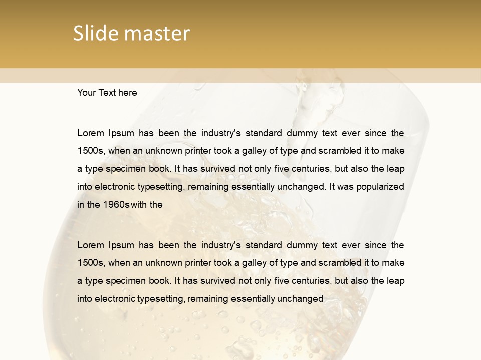 White Wine Splash Wineglass PowerPoint Template