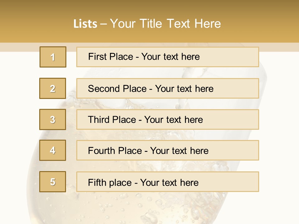 White Wine Splash Wineglass PowerPoint Template